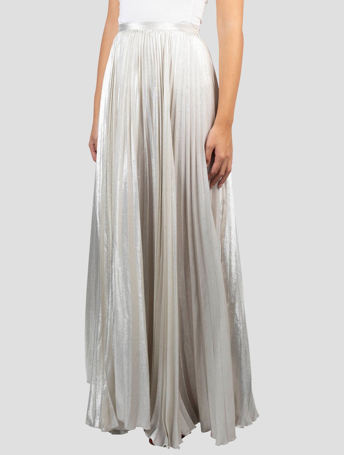 Kiton Silver Silk Pl Skirt