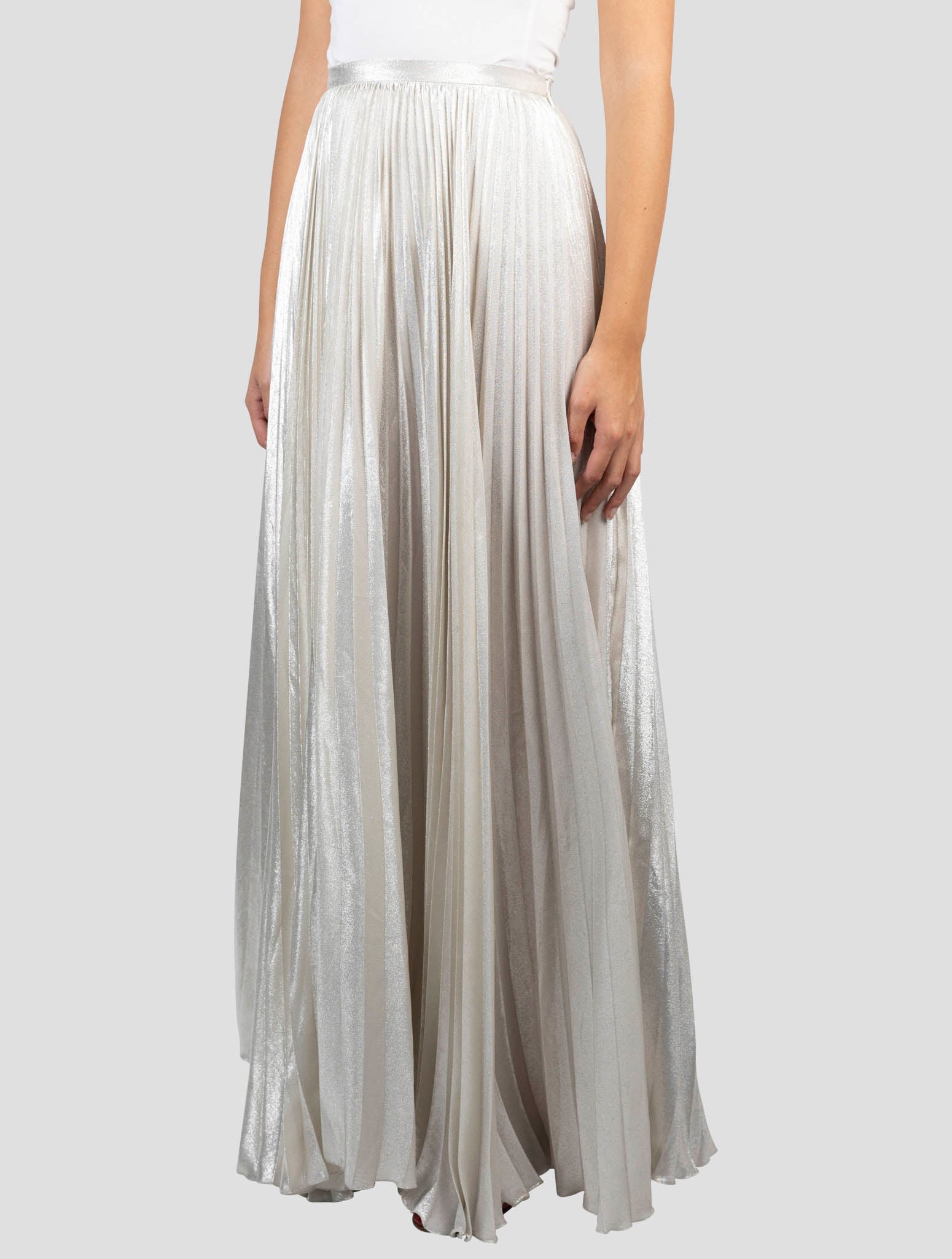 Kiton Silver Silk Pl Skirt