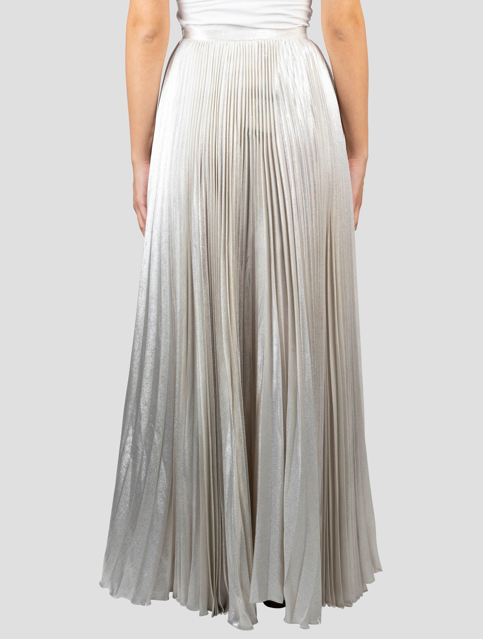 Kiton Silver Silk Pl Skirt