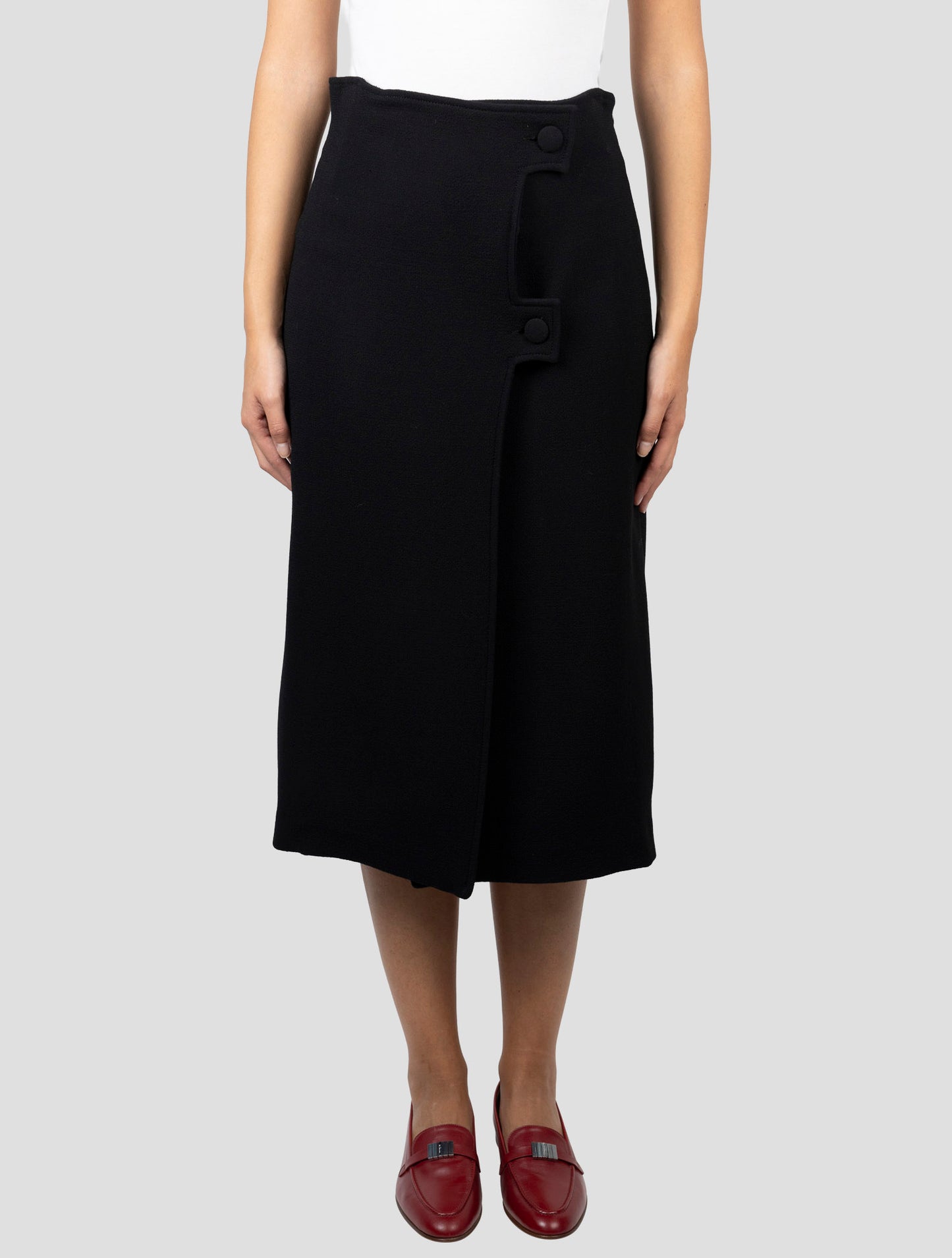 Kiton Black Wool Skirt