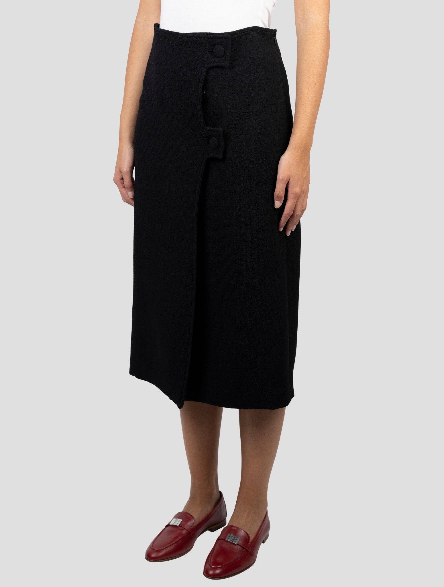 Kiton Black Wool Skirt