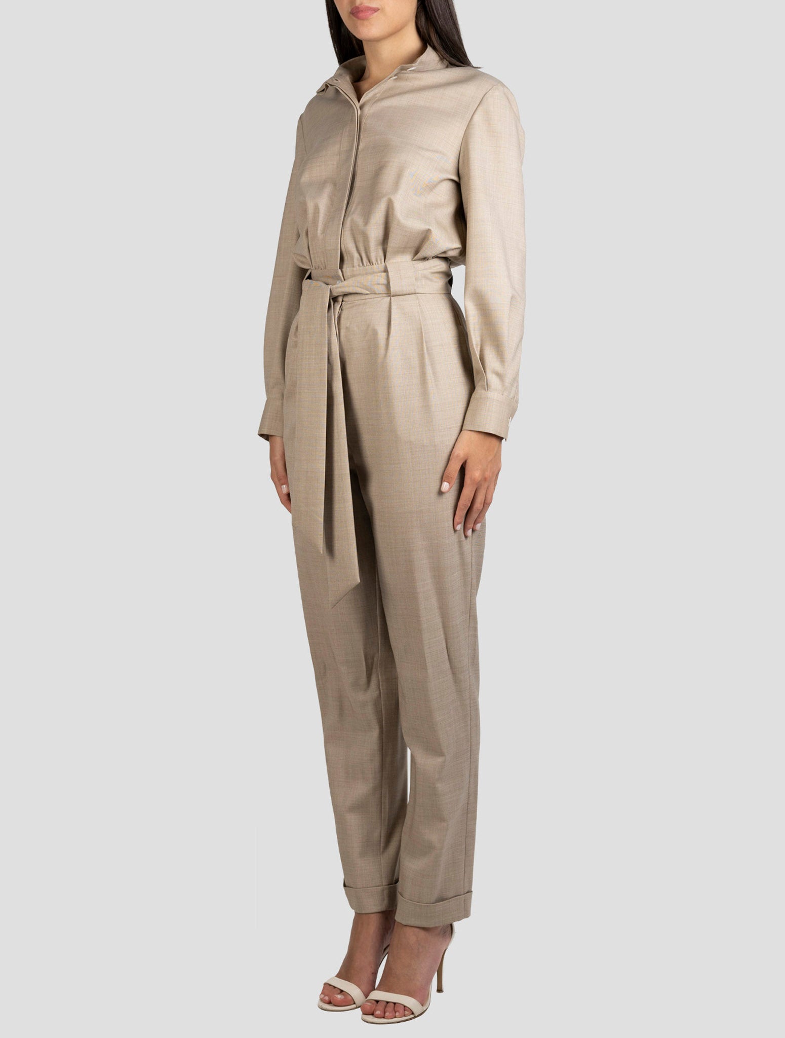 Kiton Brown Virgin Wool Ea Dress