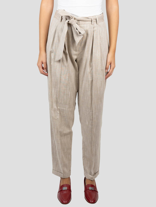 Kiton Beige Virgin Wool Cotton Silk Pa Ea Pants
