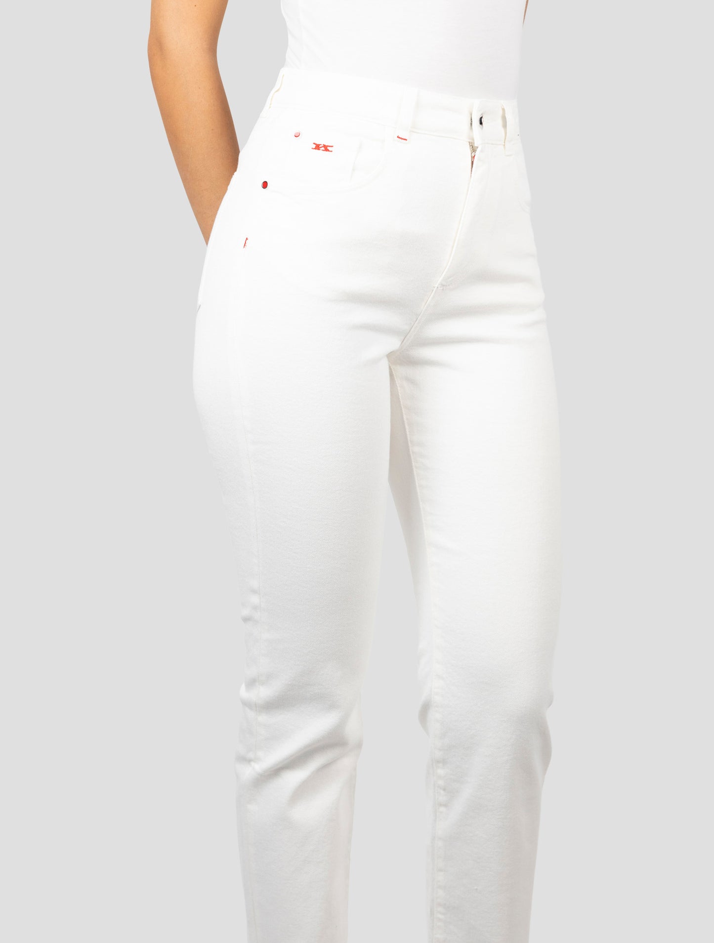 Kiton White Cotton Cashmere Ea Jeans