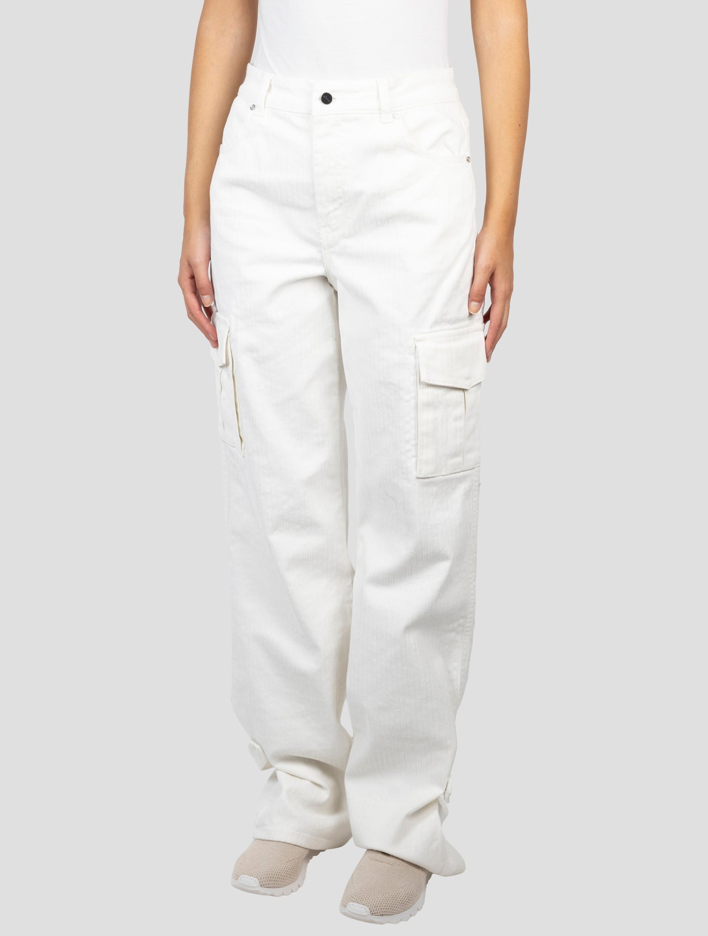 Kiton White Cotton Ea  Cargo Pants