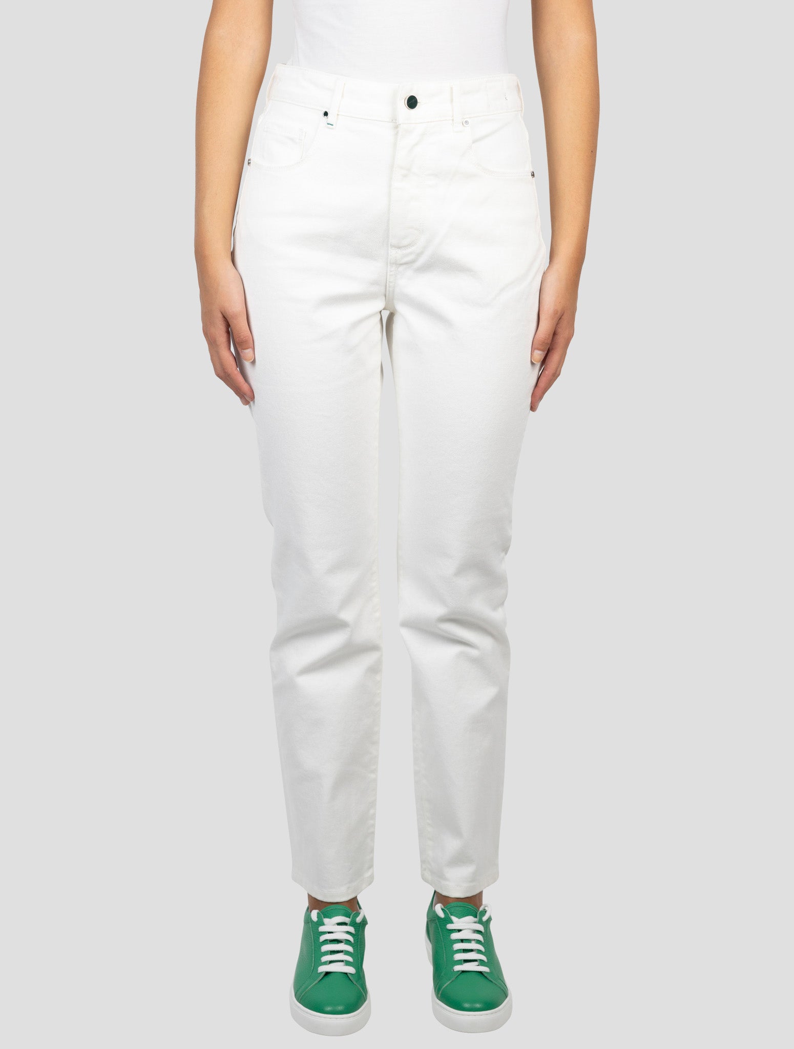 Kiton White Cotton Ea Jeans