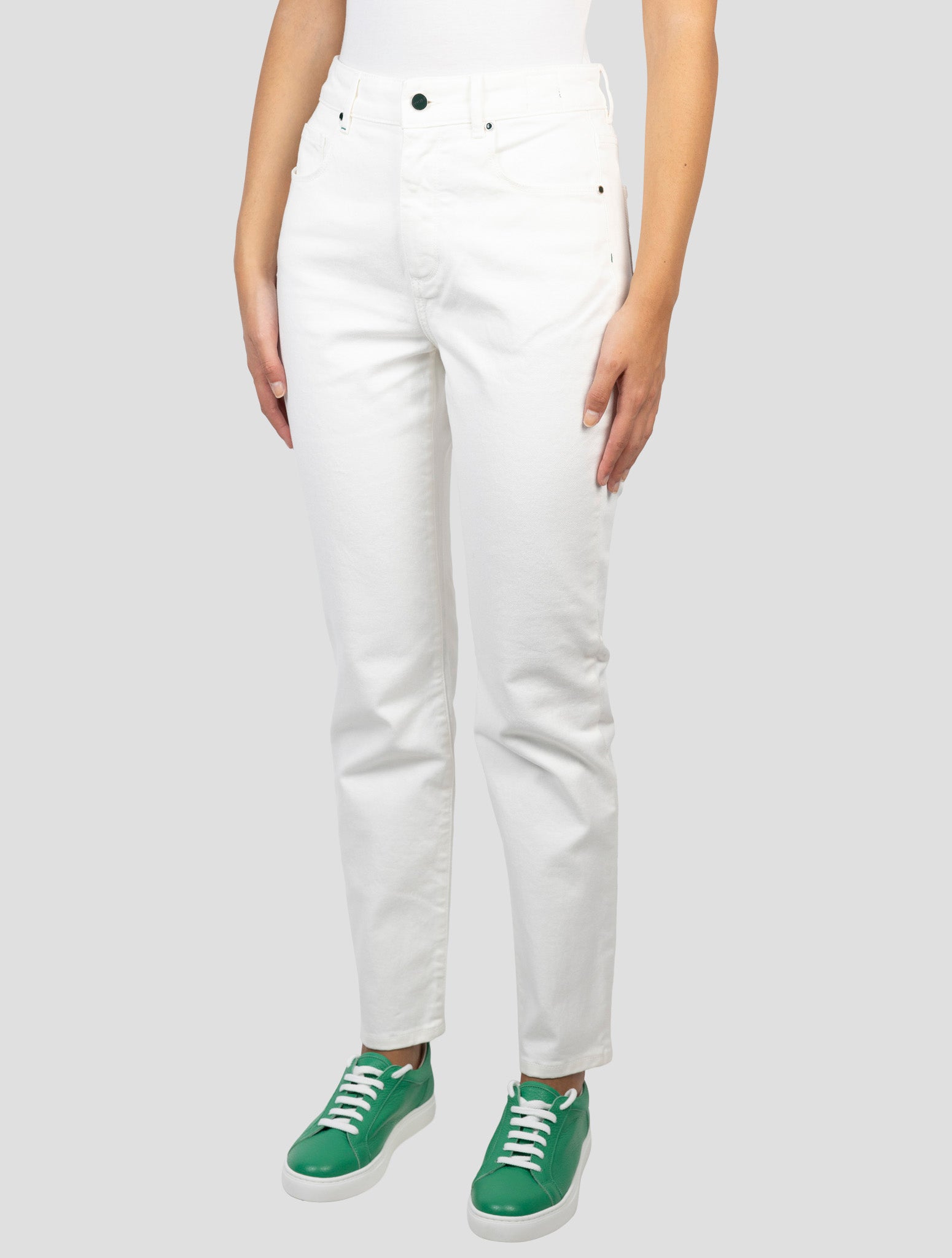 Kiton White Cotton Ea Jeans