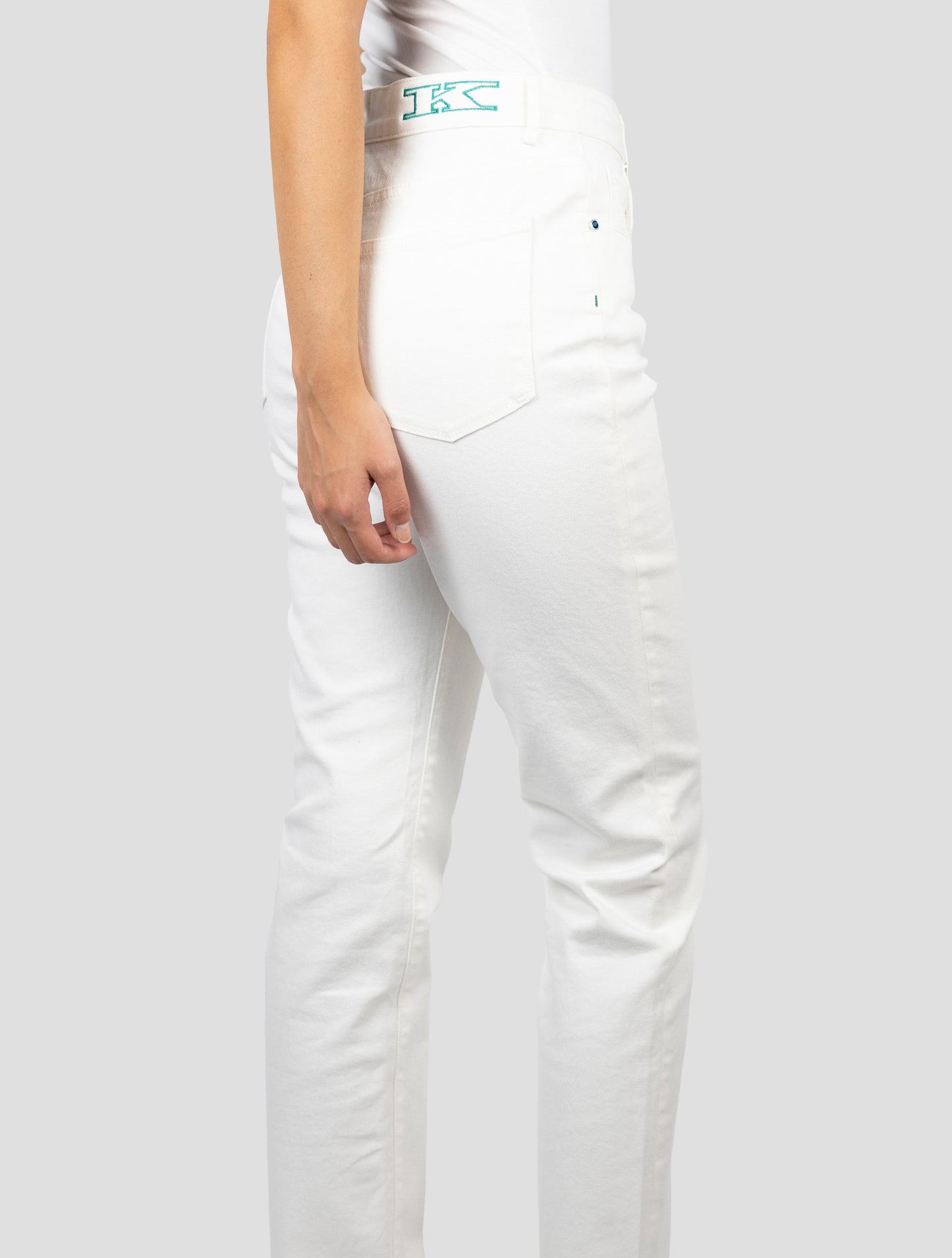 Kiton White Cotton Ea Jeans