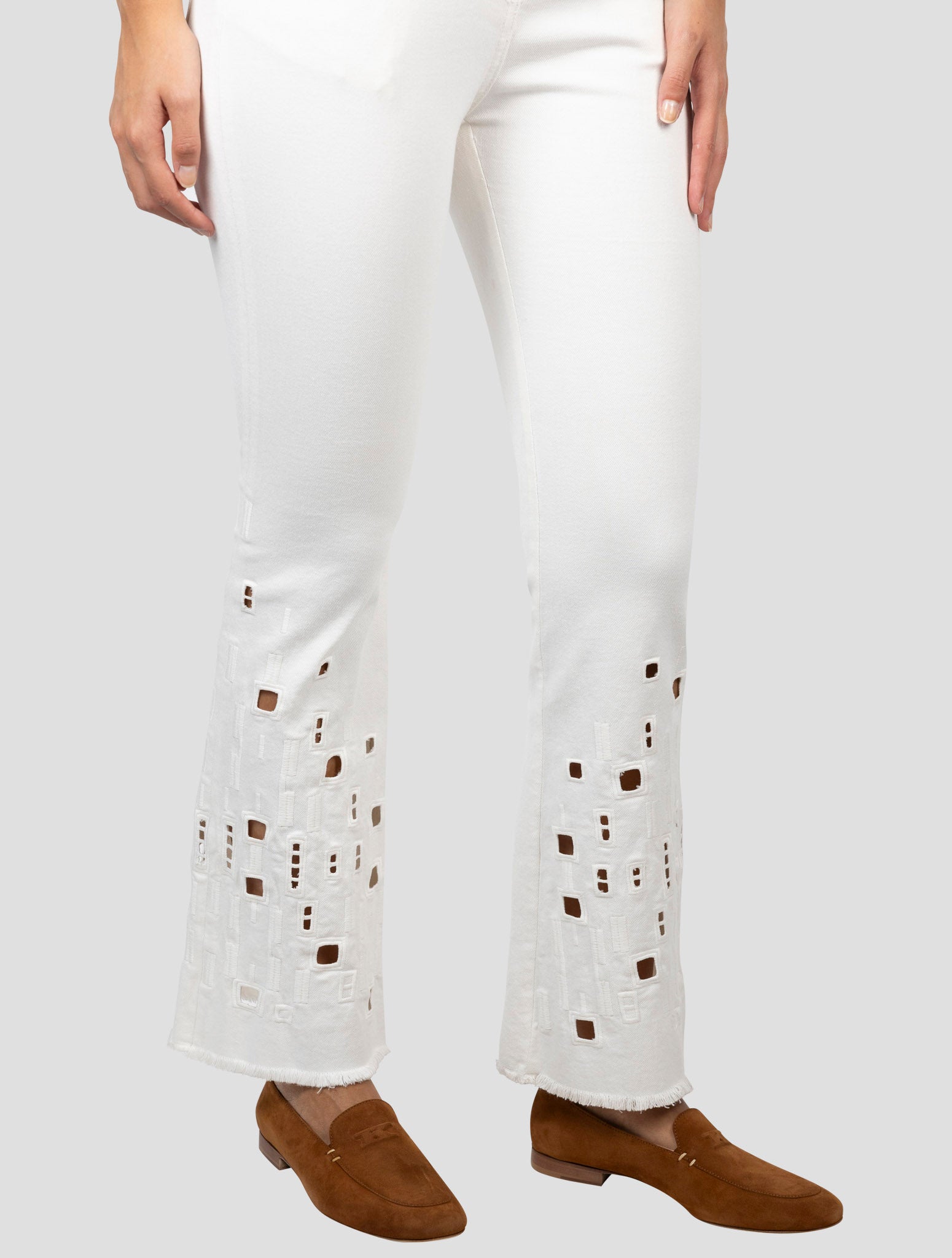 Kiton White Cotton Ea Jeans