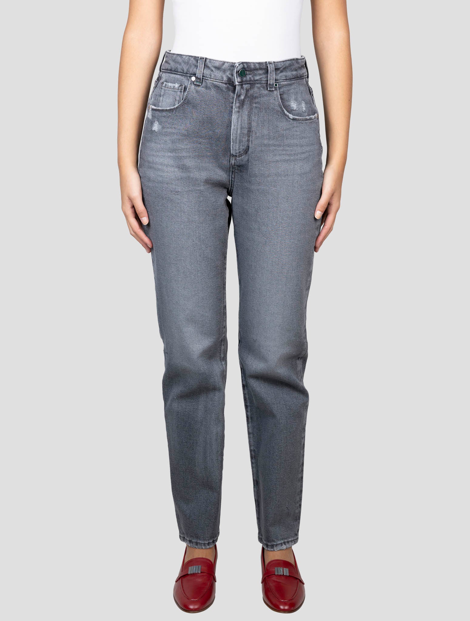 Kiton gray Cotton Ea Jeans