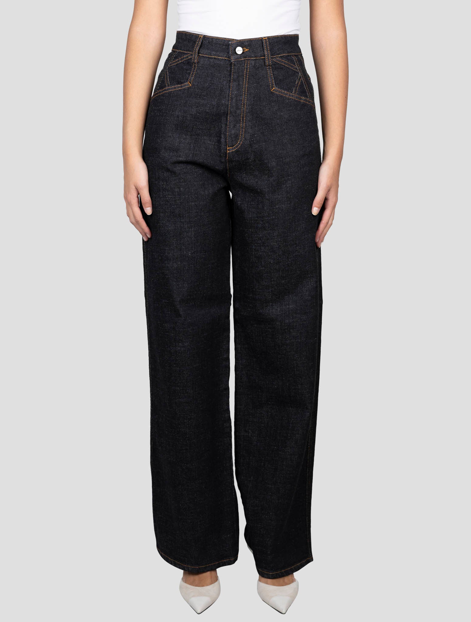 Kiton Dark Gray Cotton Jeans