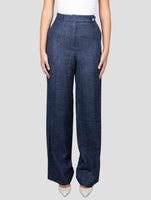 Kiton Blue Cashmere Silk Cotton Pa Pants