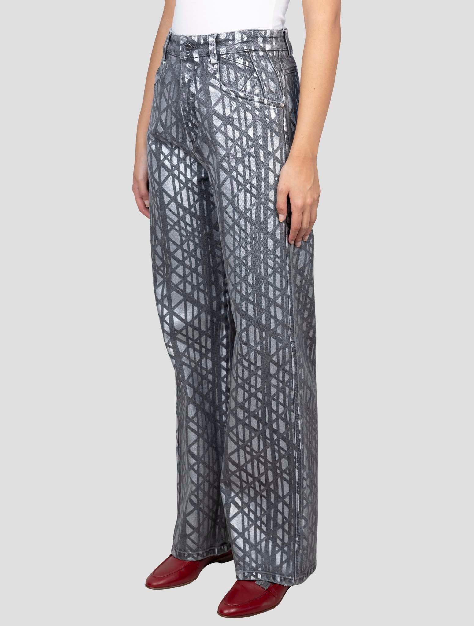 Kiton Gray Silver Cotton Ea Jeans