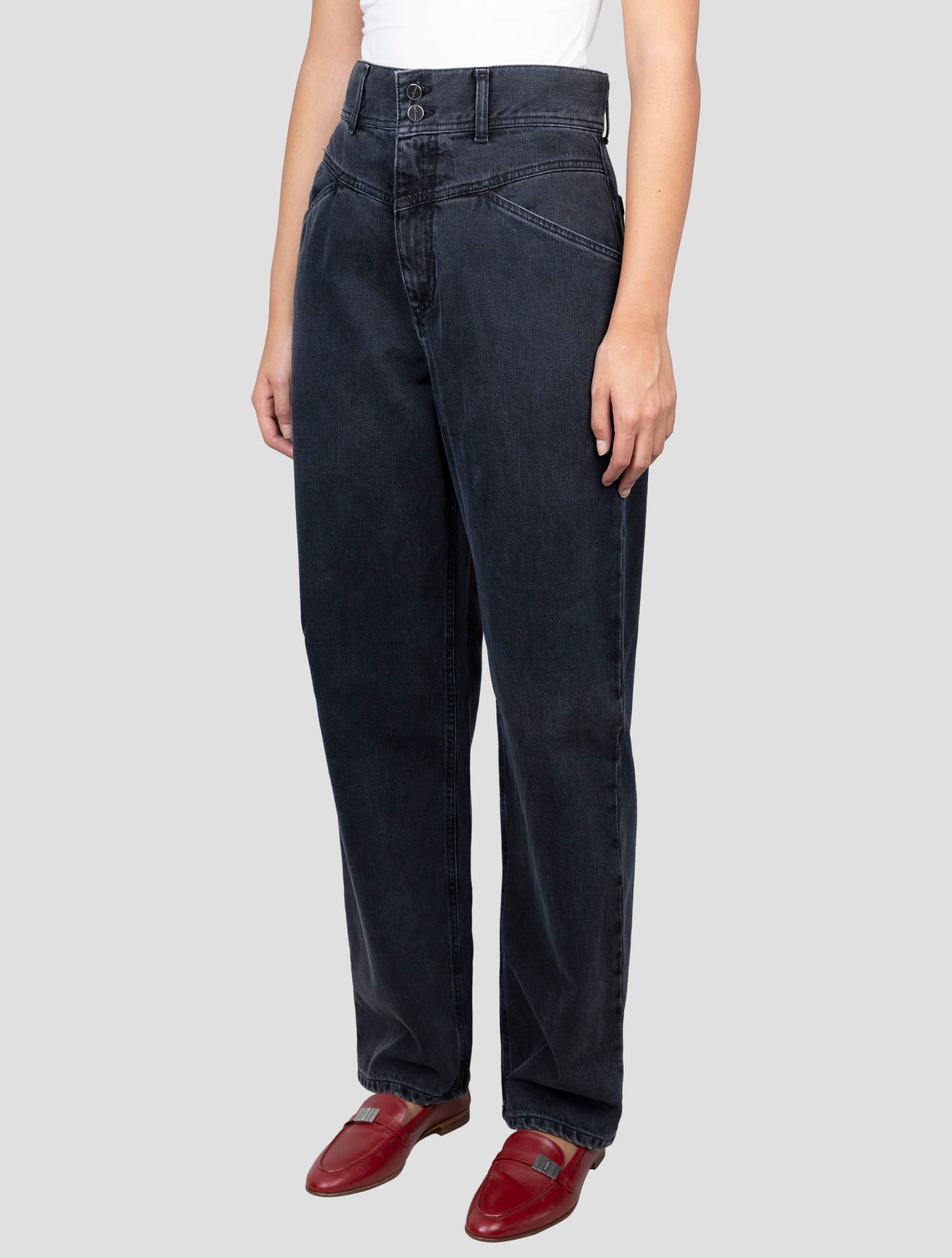 Kiton Dark Gray Cotton Jeans