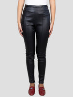 Kiton Black Leather Pants