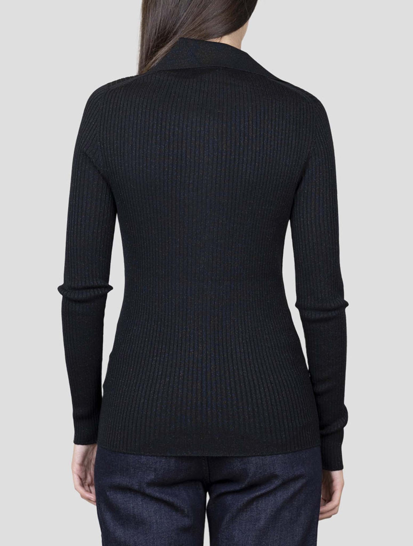 Kiton Black Wool Viscose Pl Shirt