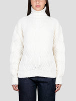 Kiton White Cashmere Silk Sweater Turtleneck