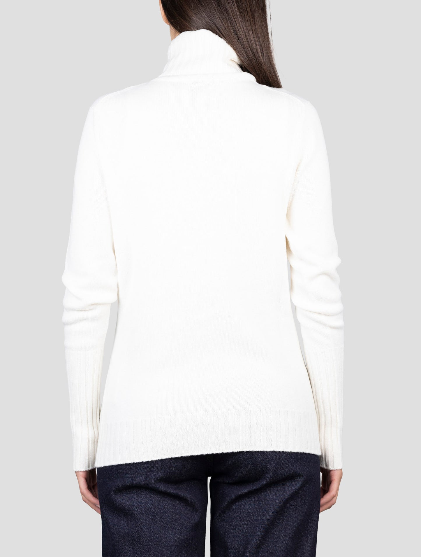 Kiton White Cashmere Sweater Turtleneck