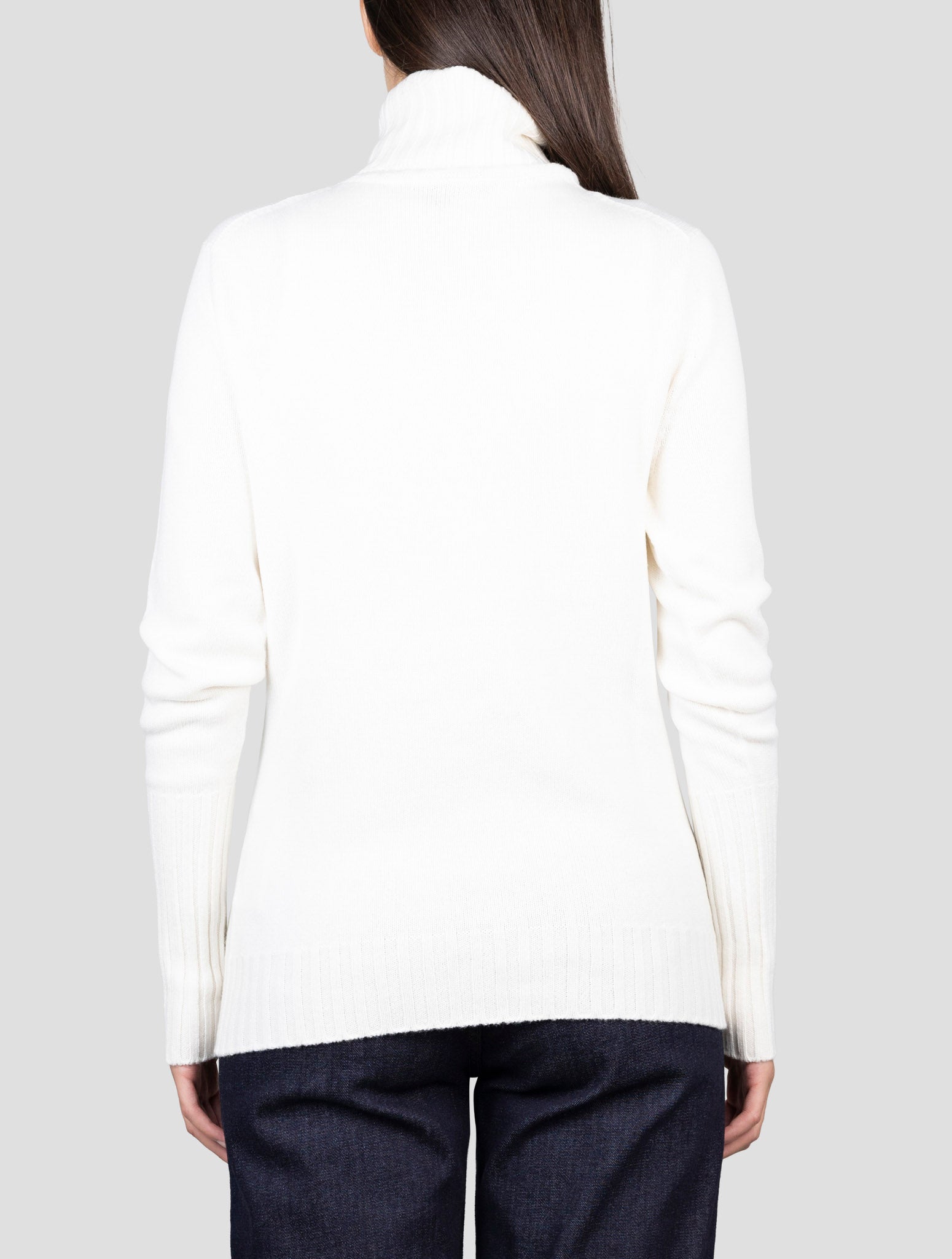 Kiton White Cashmere Sweater Turtleneck