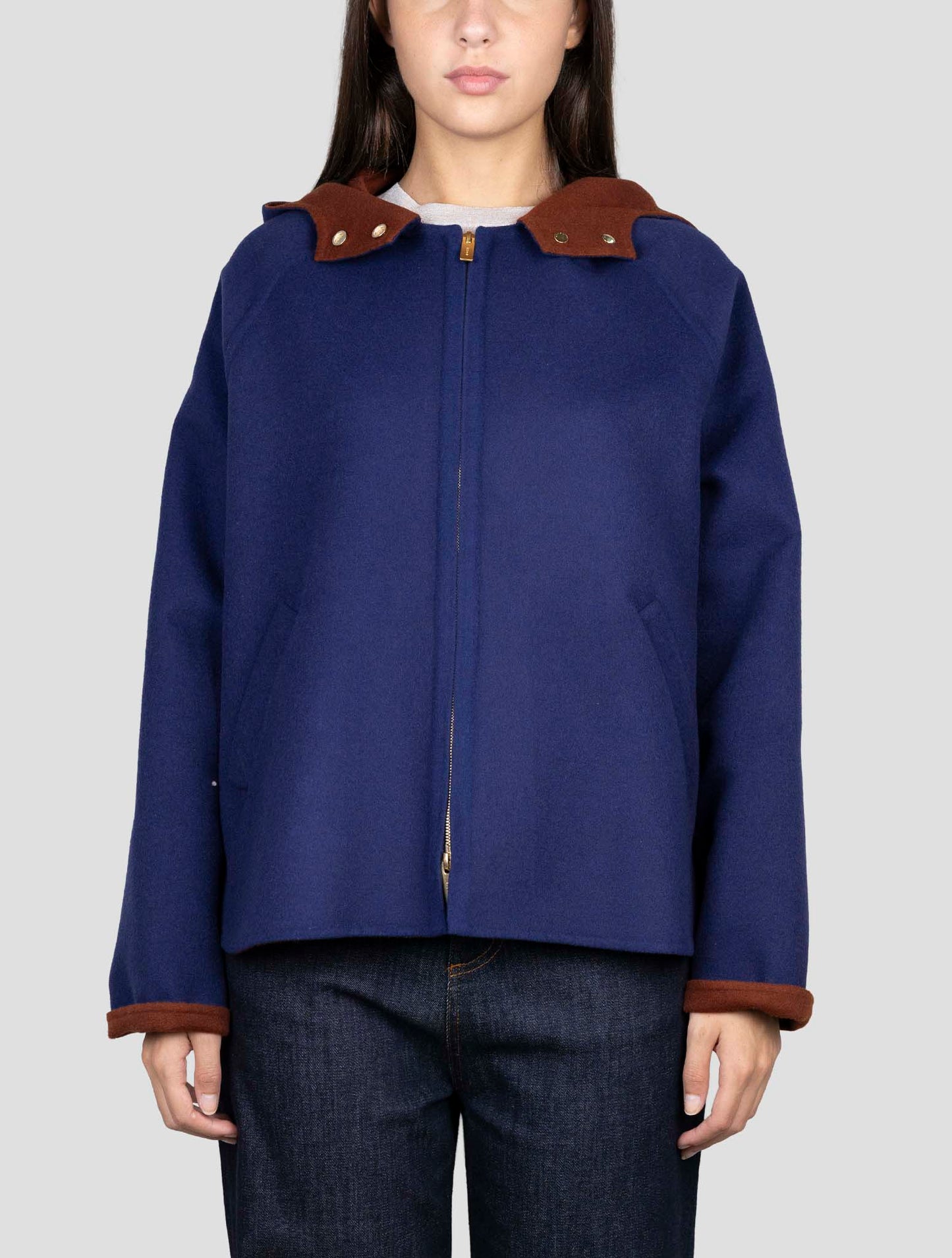 Kiton Blue Wool Coat