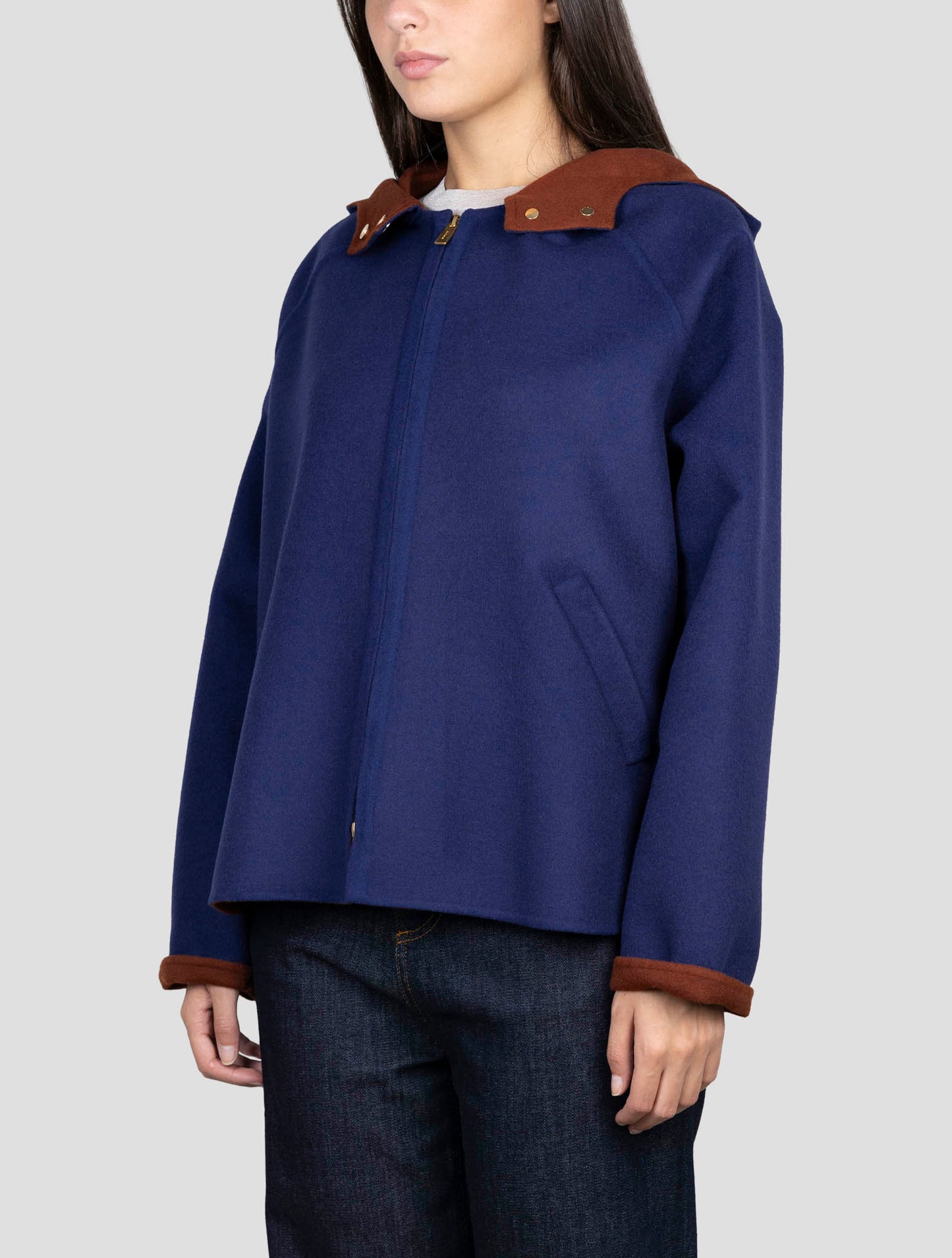 Kiton Blue Wool Coat