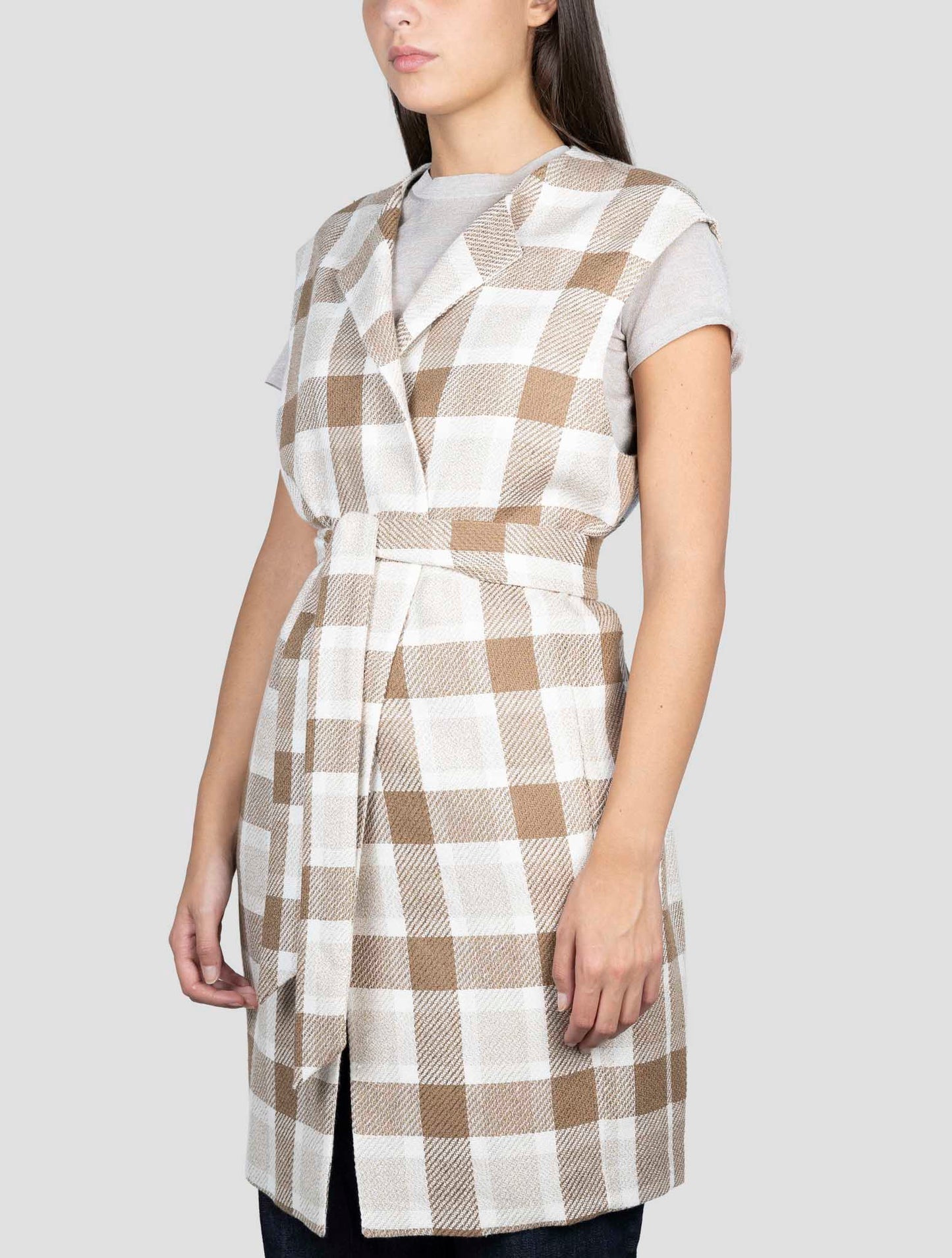 Kiton Brown Cashmere Linen Overcoat