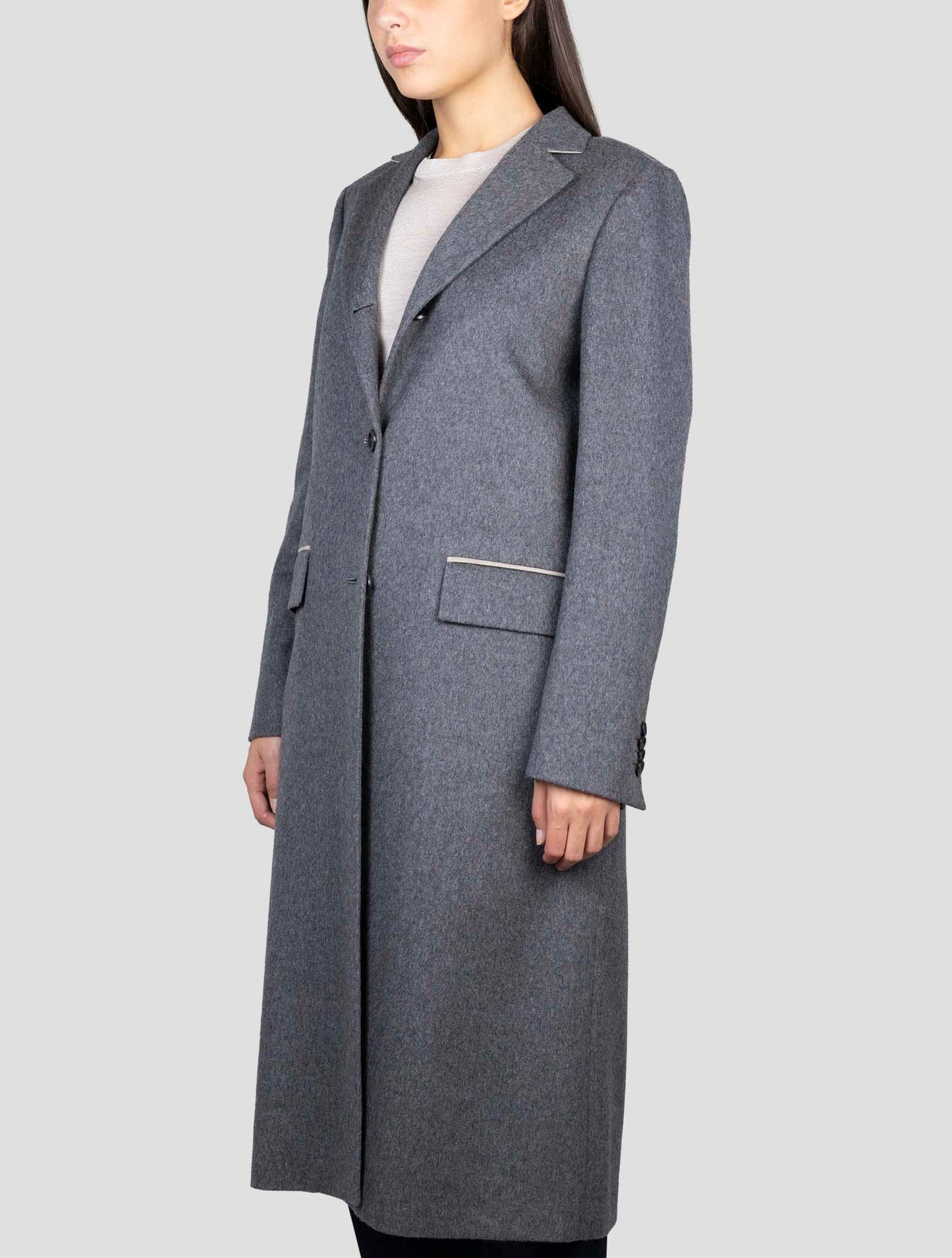 Kiton Gray Cashmere Overcoat