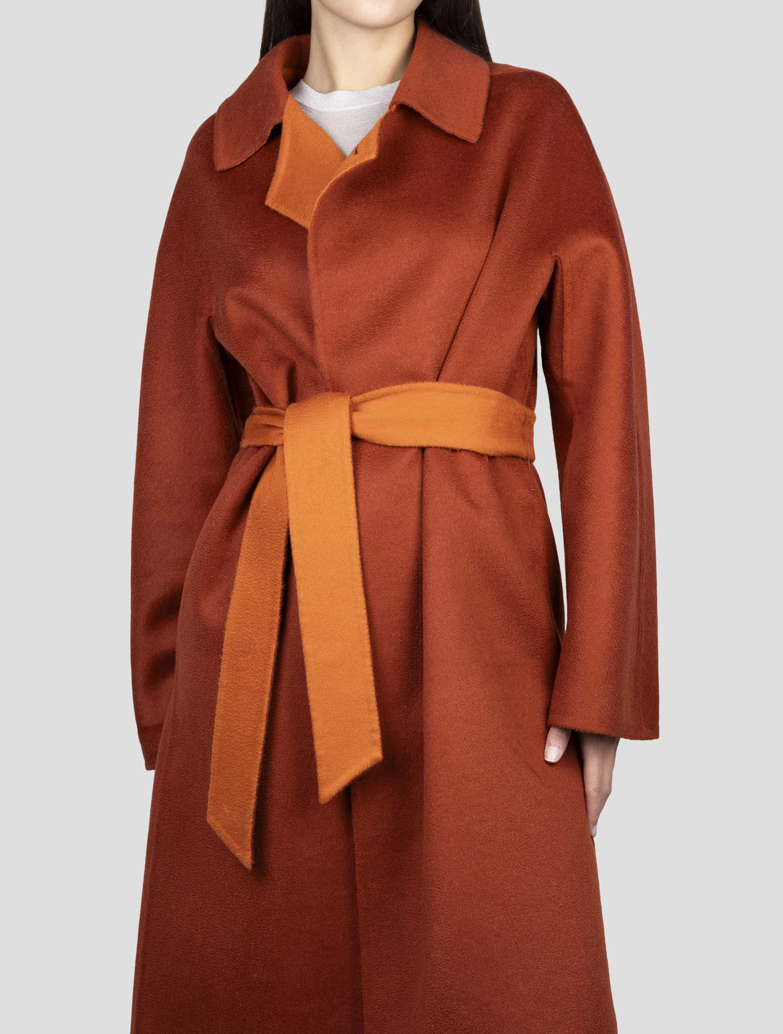 Kiton Orange Cashmere Overcoat