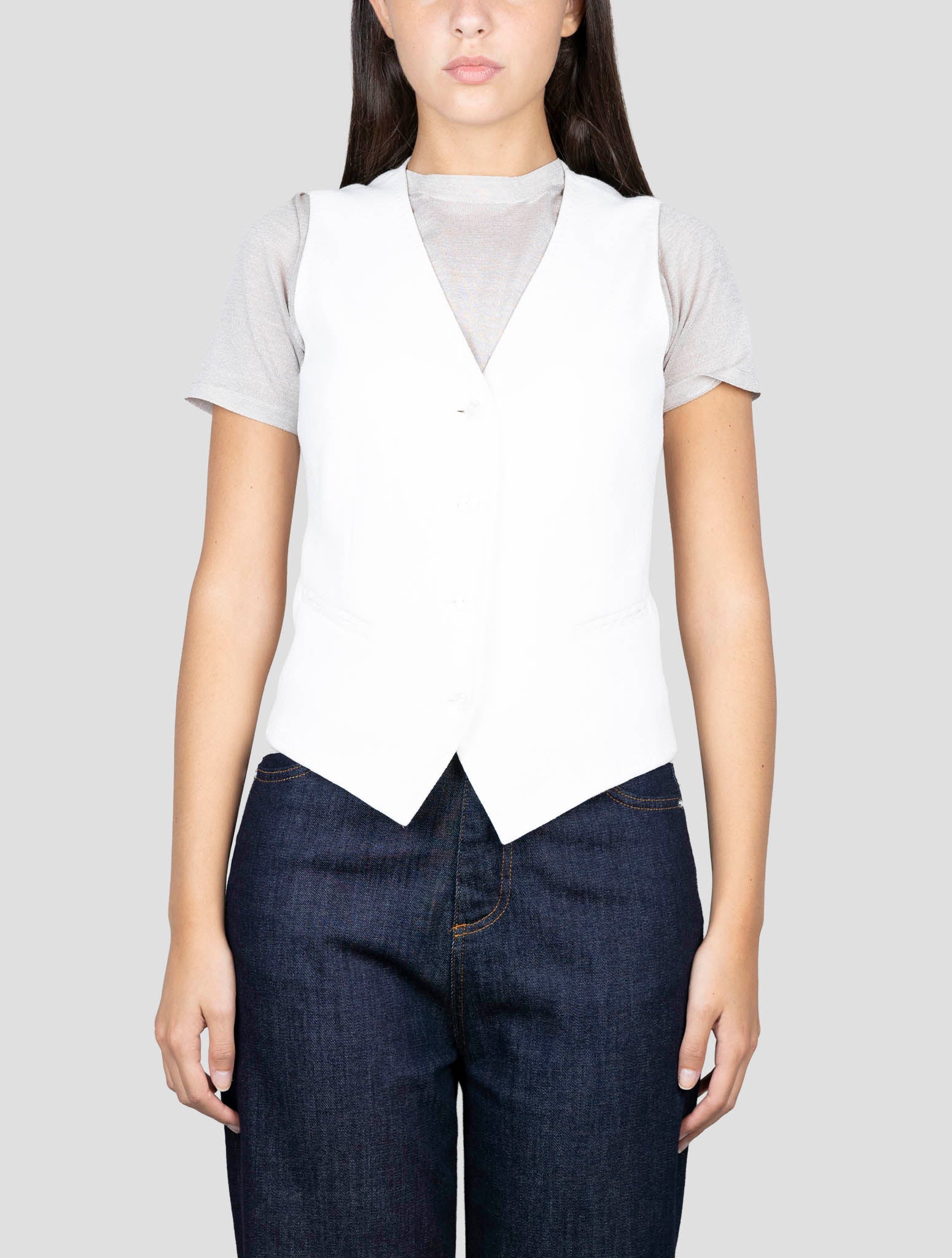 Kiton White Viscose Pa Ea Vest