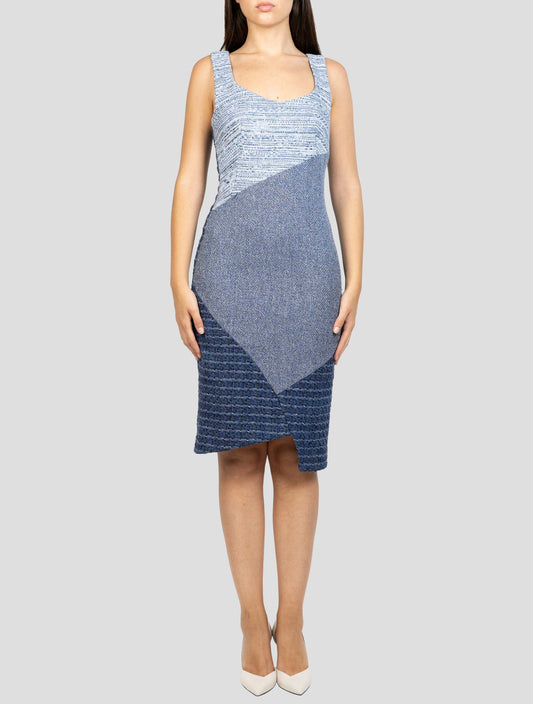 Kiton Blue Pl Linen Cotton Pc Wool Viscose Silk Pa Dress