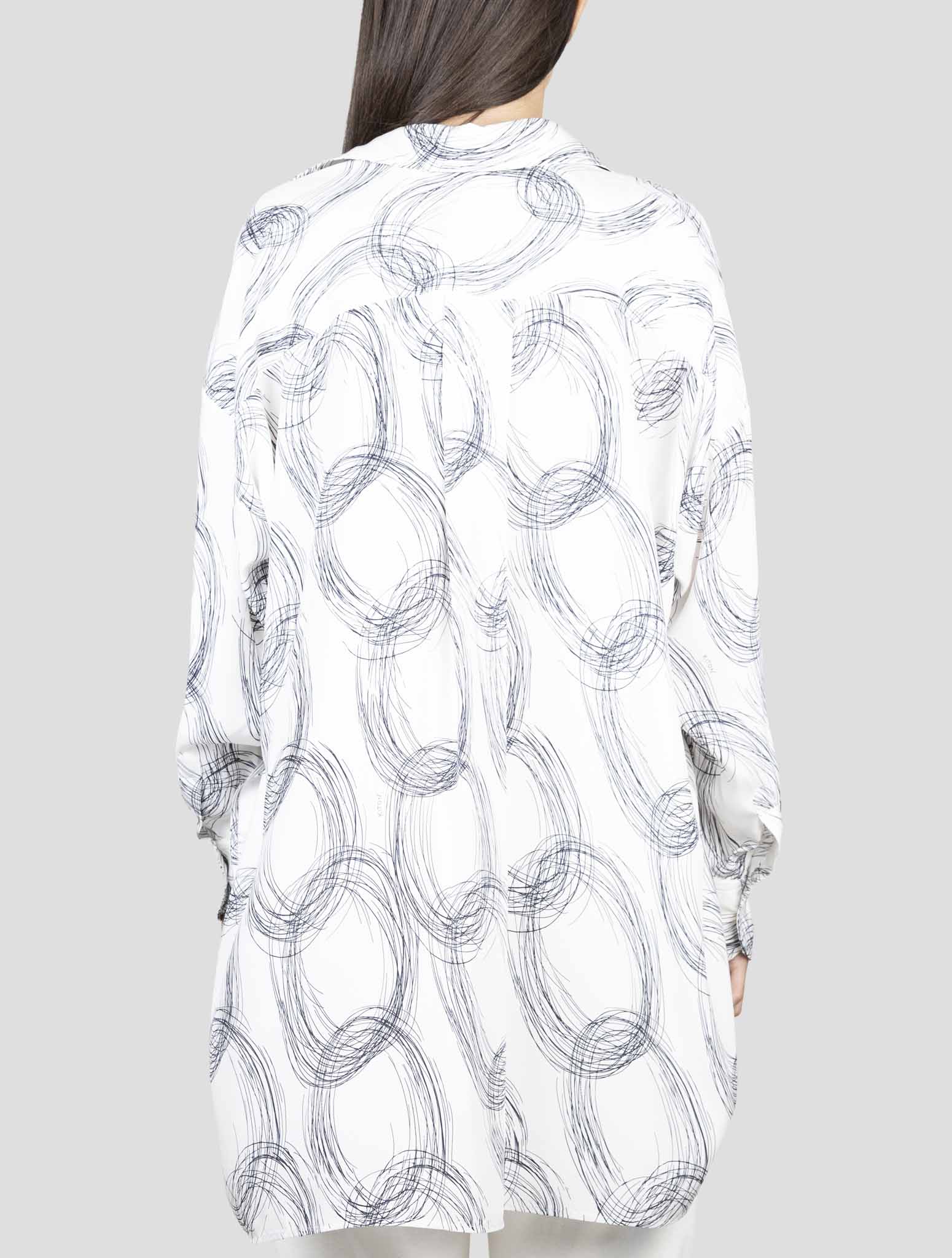 Kiton White Blue Silk Shirt