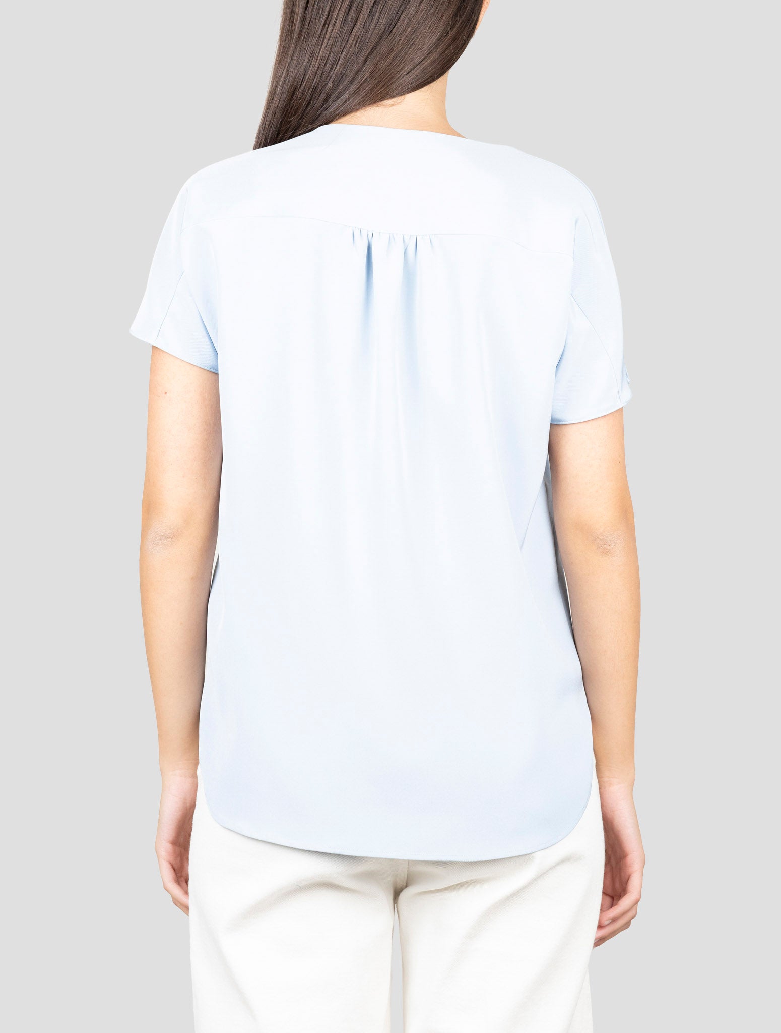 Kiton Light Blue Silk Ea Shirt