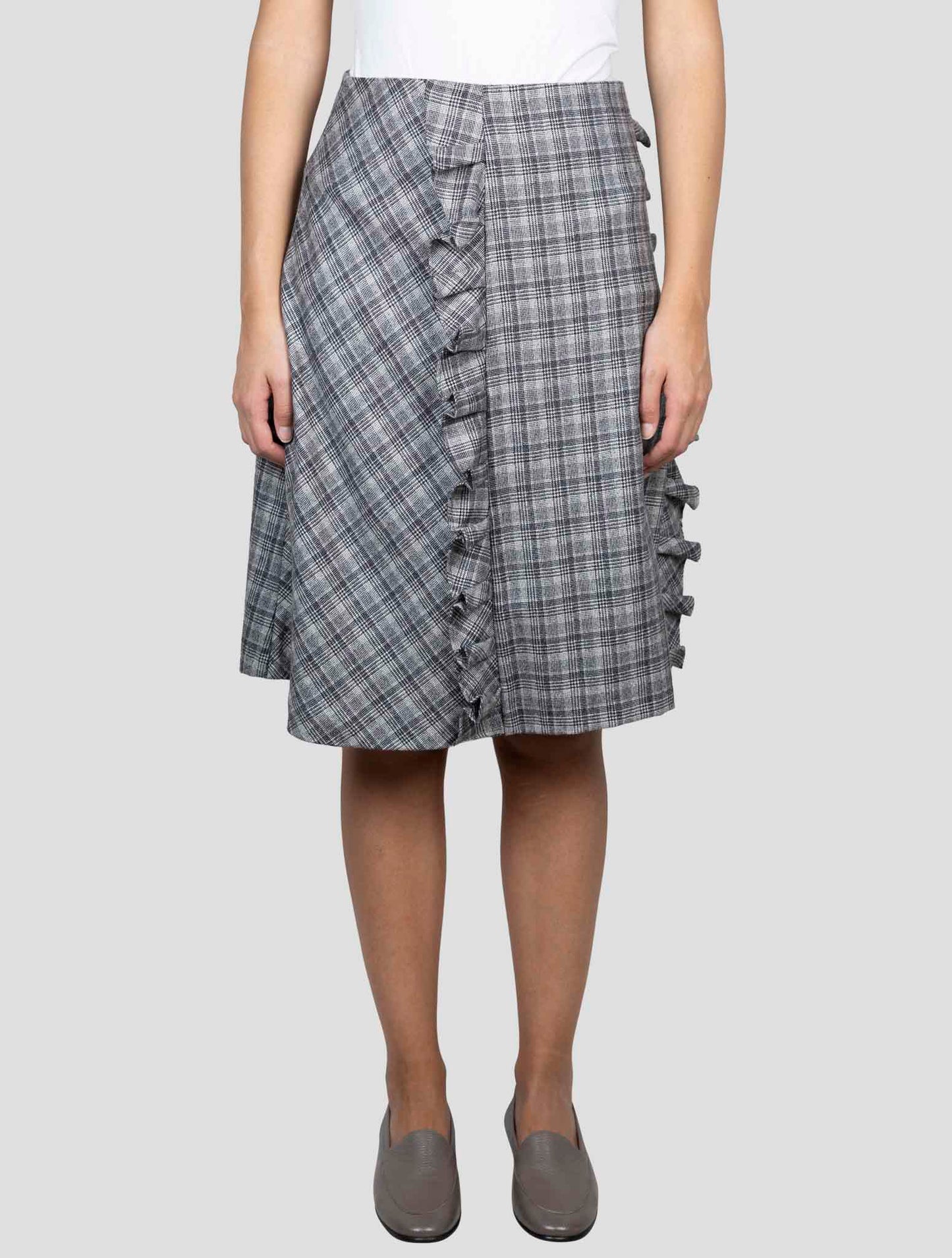 Kiton Gray Cashmere Skirt
