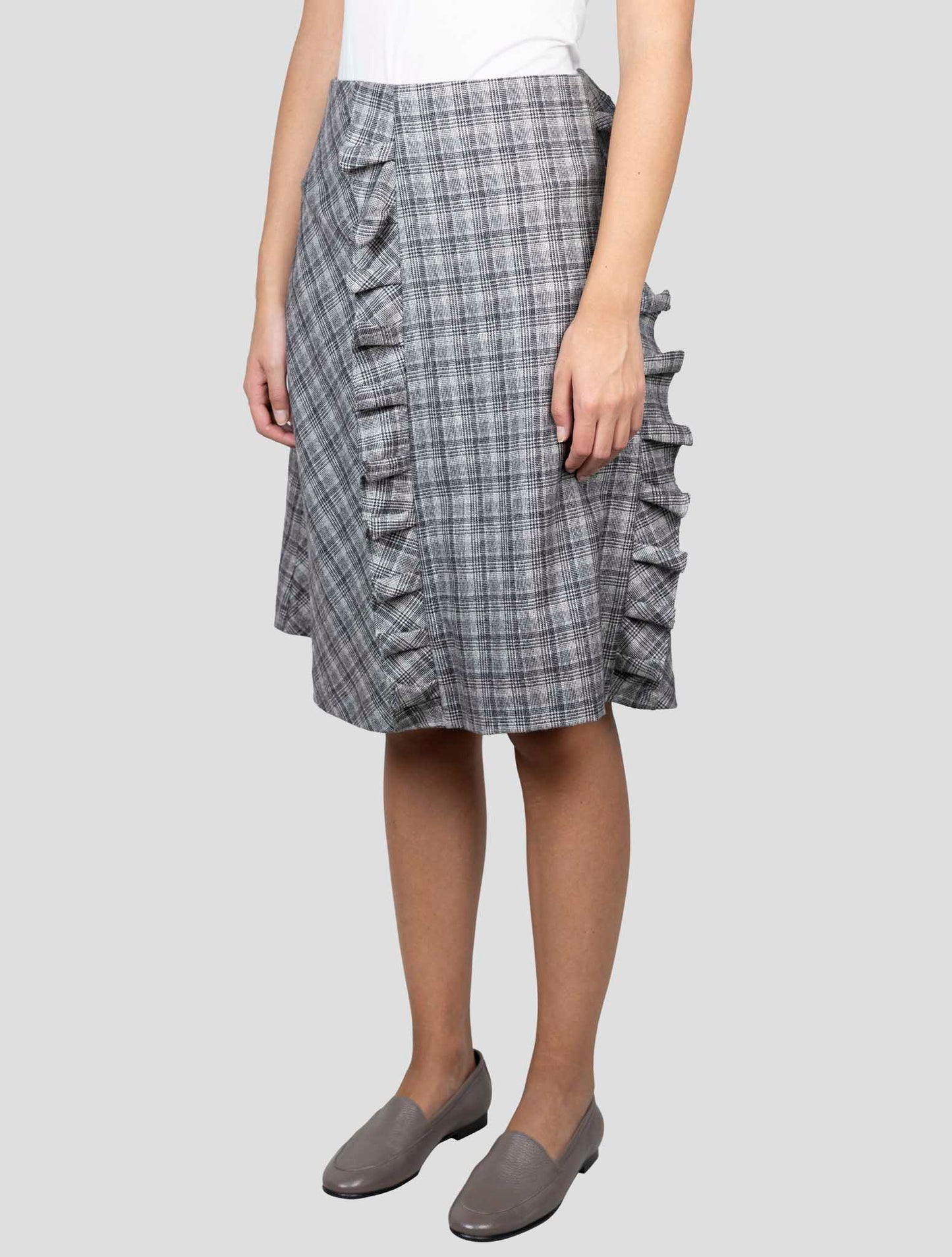 Kiton Gray Cashmere Skirt