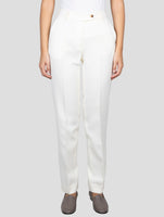 Kiton White Wool Pants