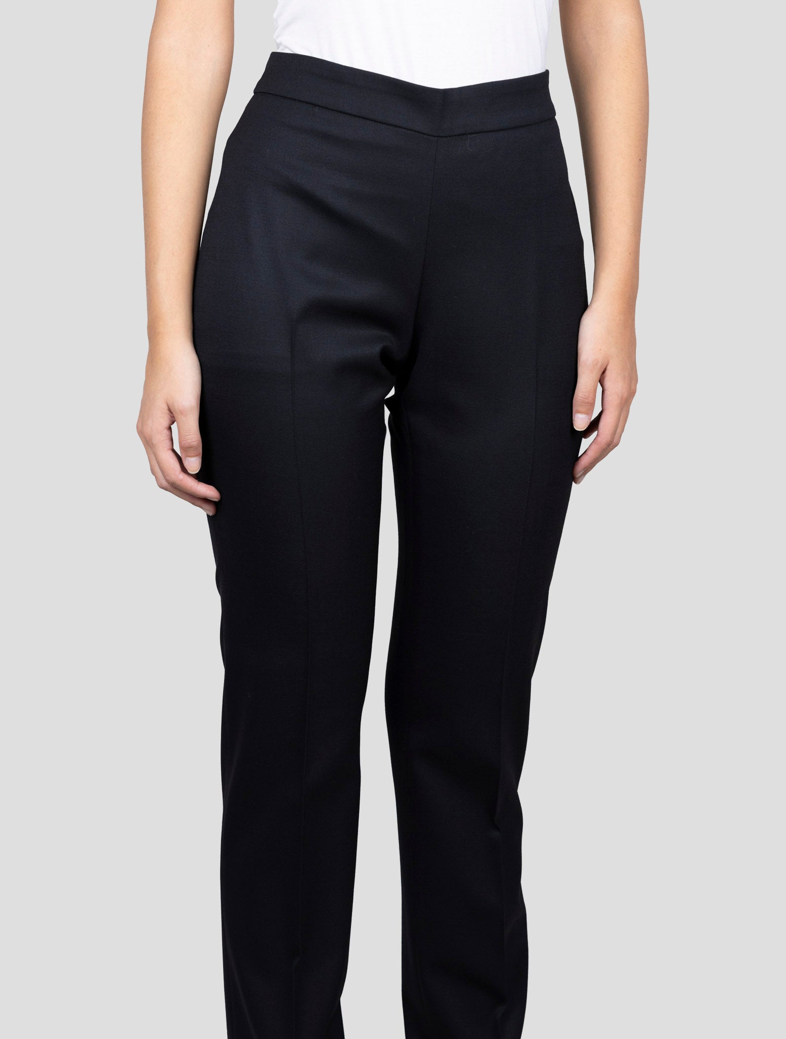 Kiton Black Virgin Wool Women's Dress Pants