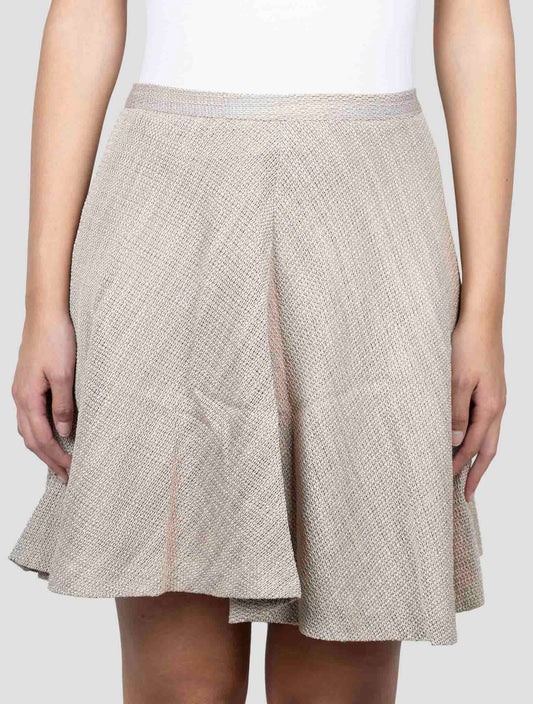 Kiton Brown Wool Pa Silk Skirt