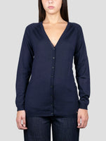 Kiton Blue Cashmere Silk Sweater Cardigan