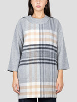 Kiton Blue White Cashmere Silk Sweater Turtleneck