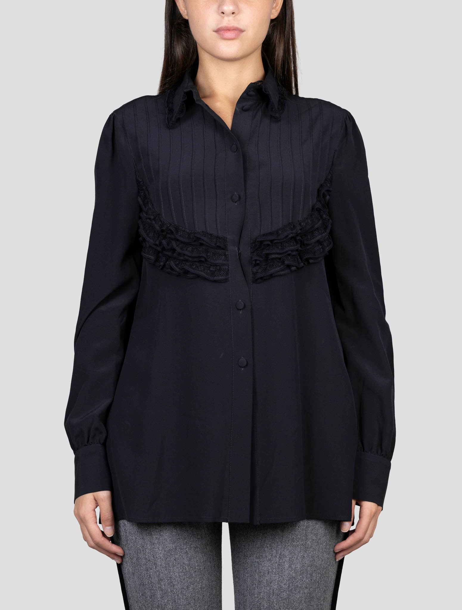Kiton Black Silk Shirt