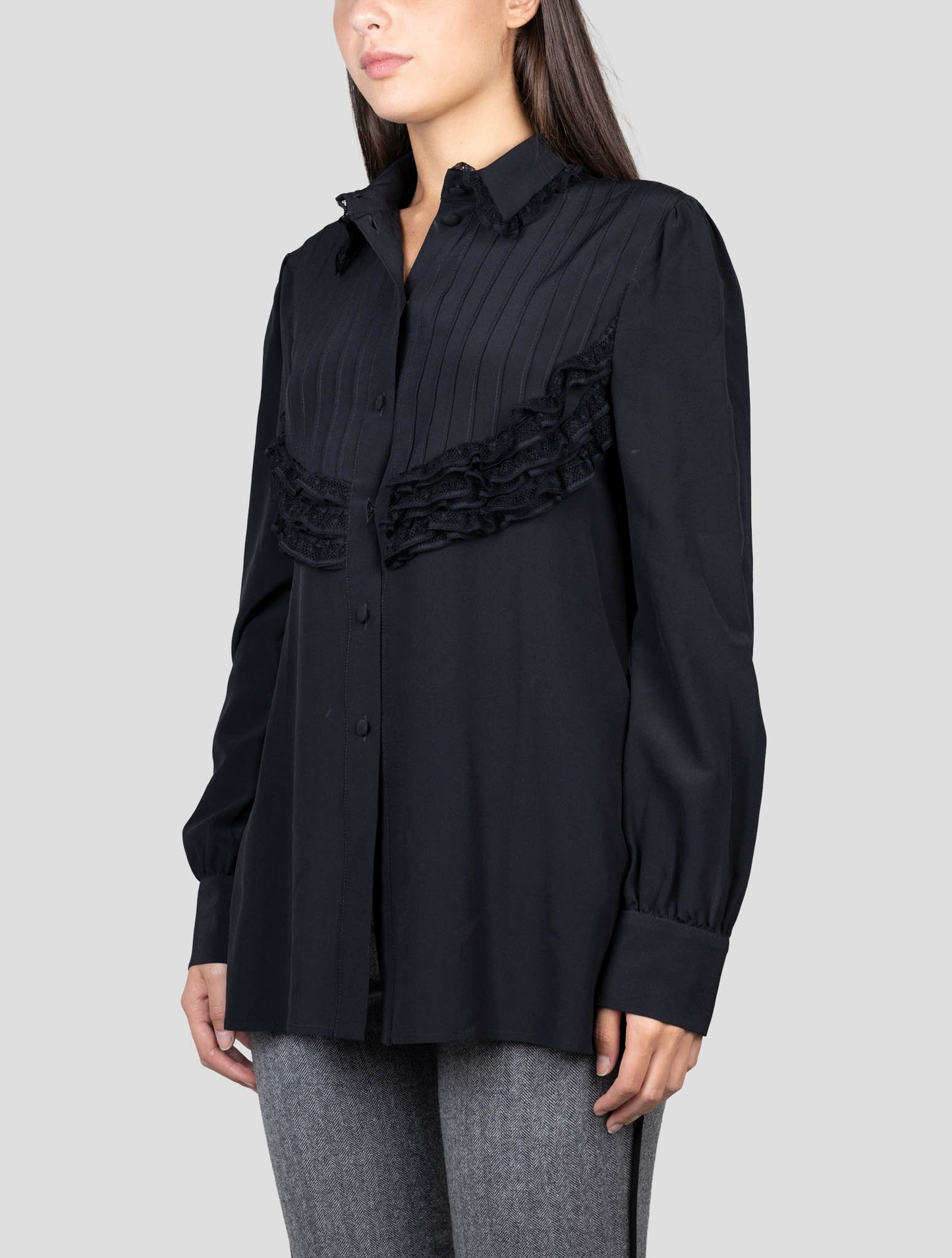 Kiton Black Silk Shirt
