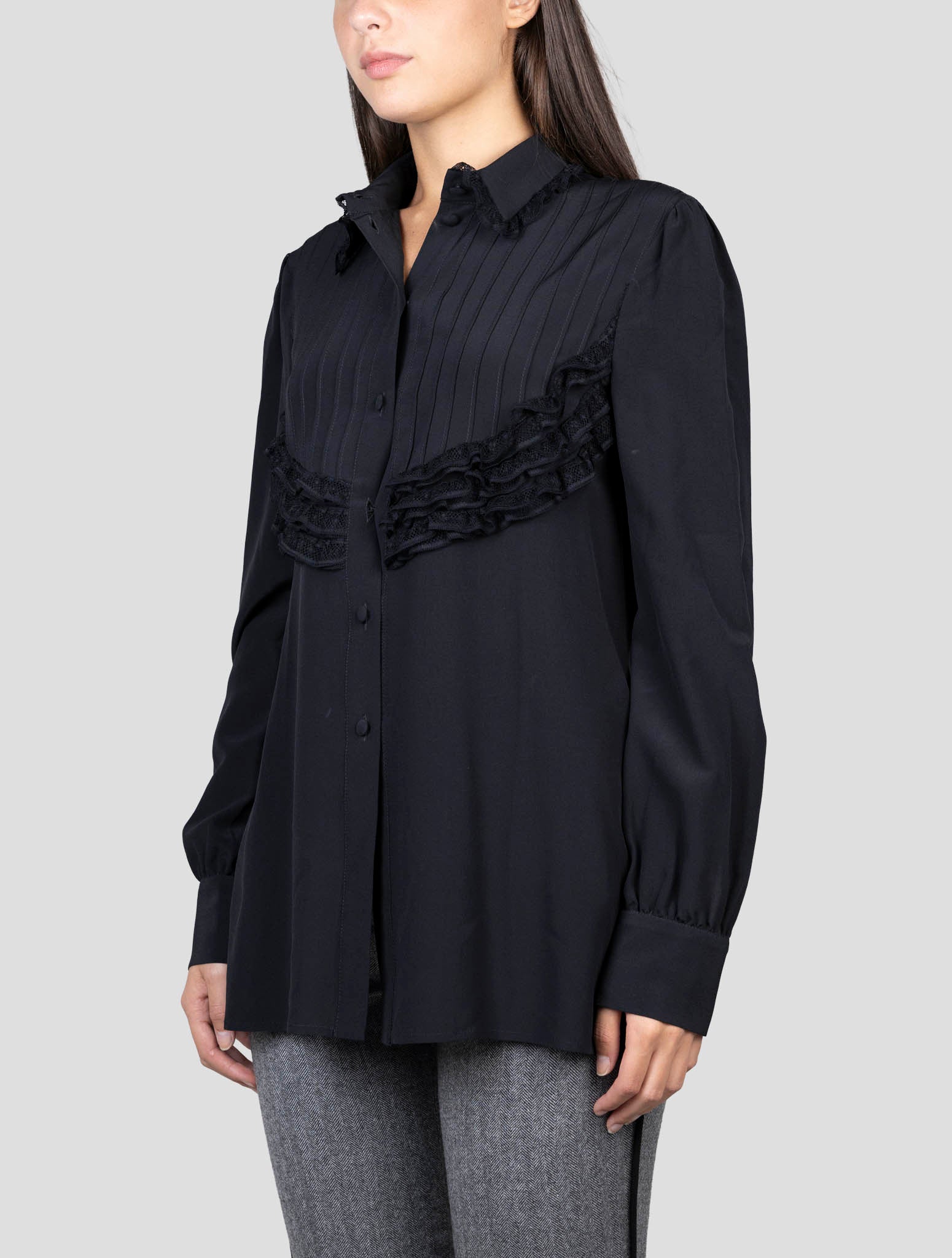 Kiton Black Silk Shirt