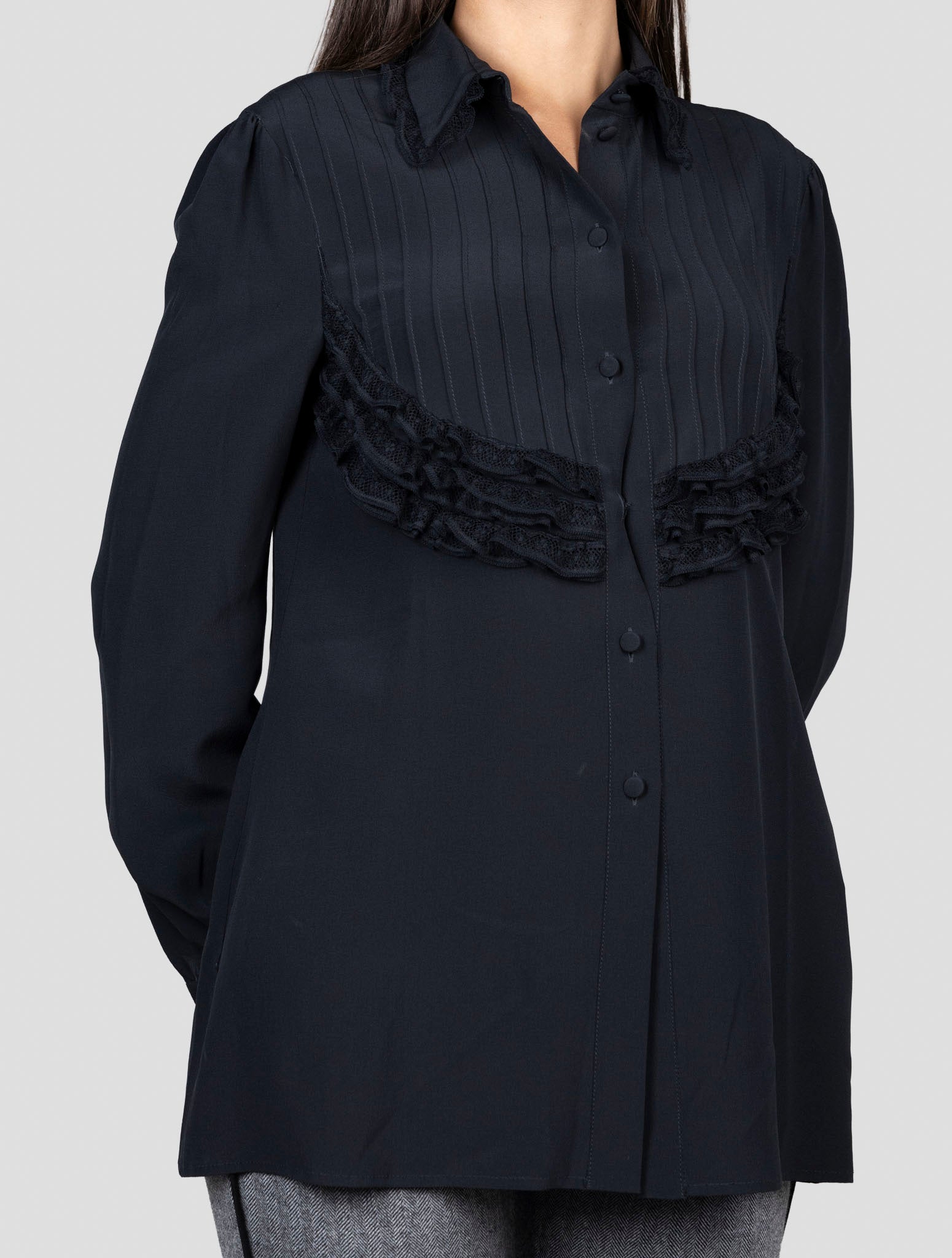 Kiton Black Silk Shirt