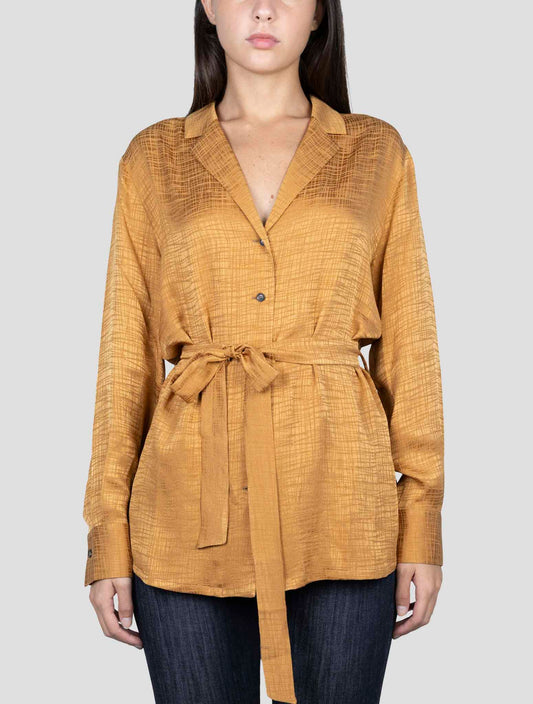 Kiton Brown Silk Shirt