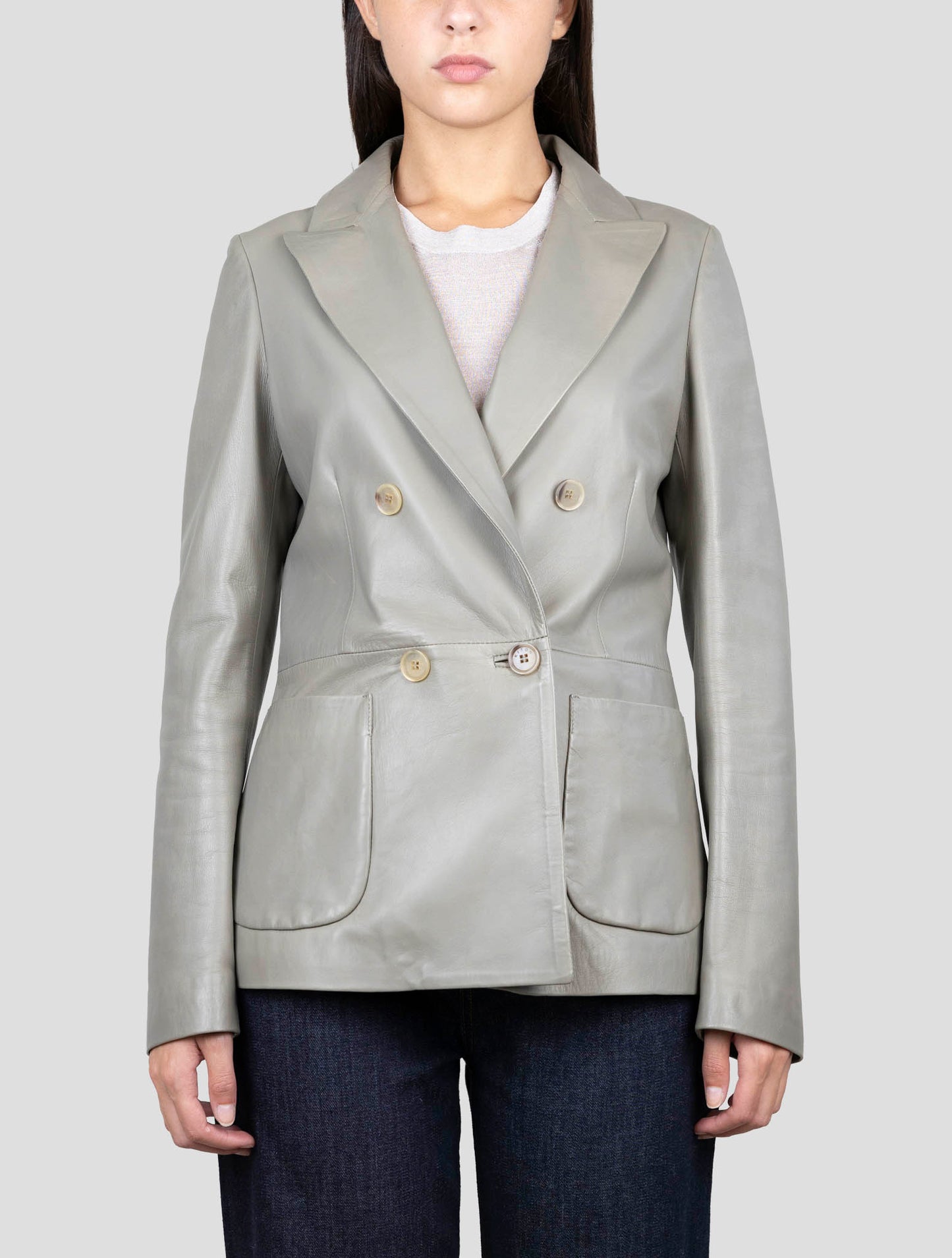 Kiton Green Leather Blazer