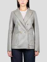 Kiton Green Leather Blazer