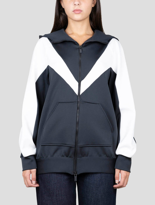 Kiton Black White Pa Ea Sweater Full Zip