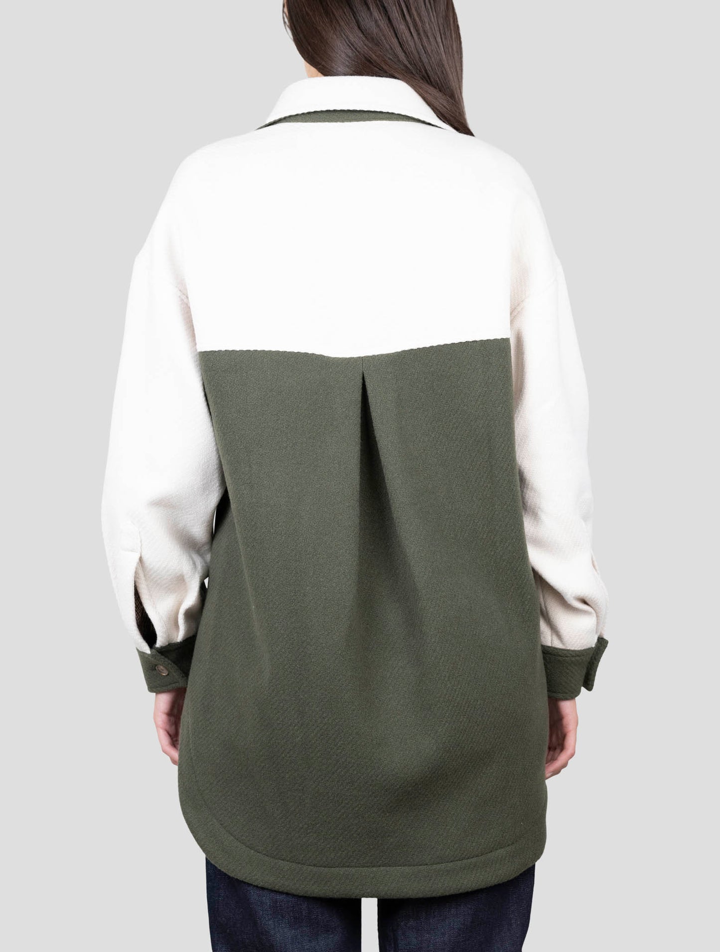 Kiton White Gray Wool Coat