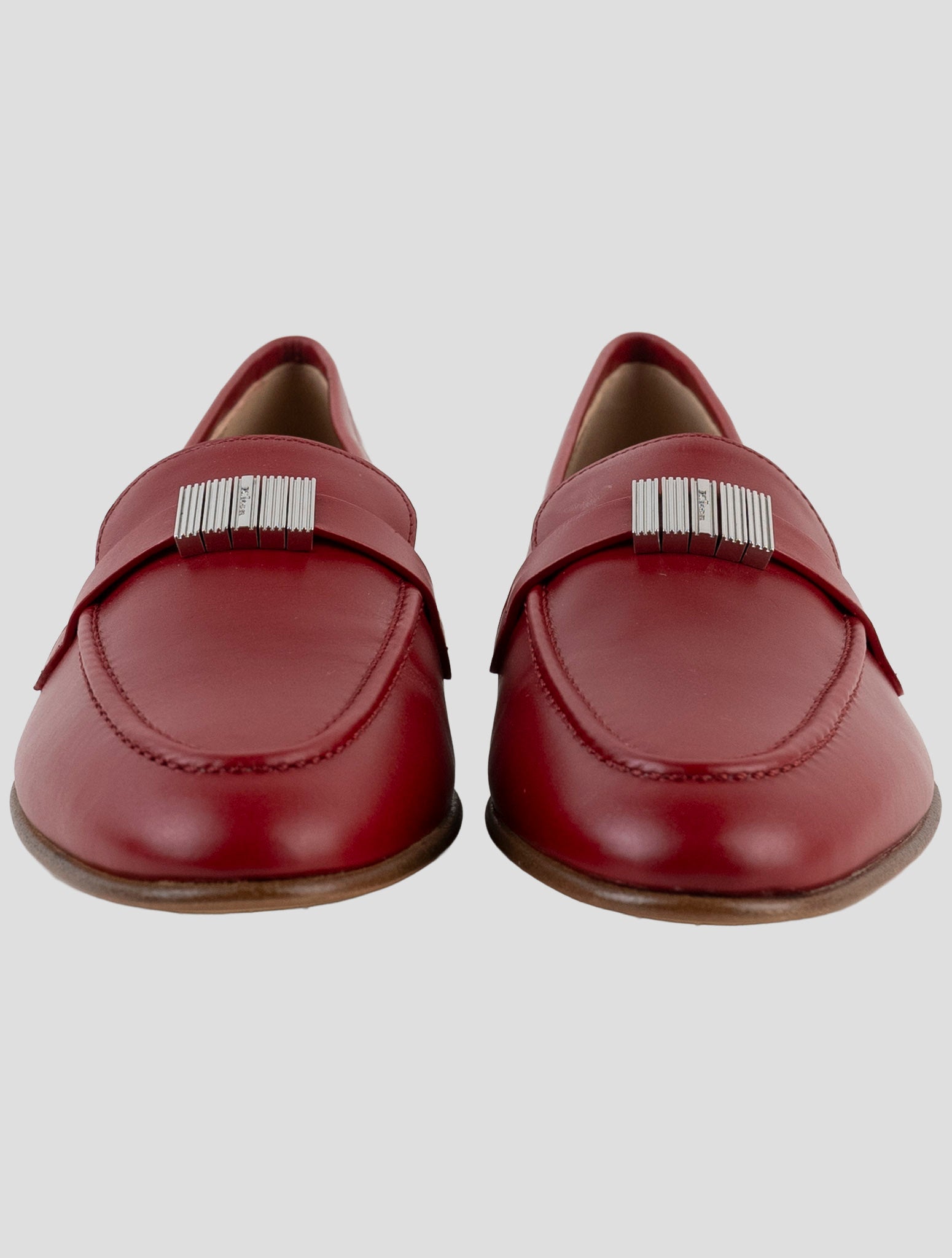 Kiton Red Leather Loafers
