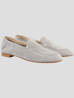 Kiton Gray Leather Suede Loafers